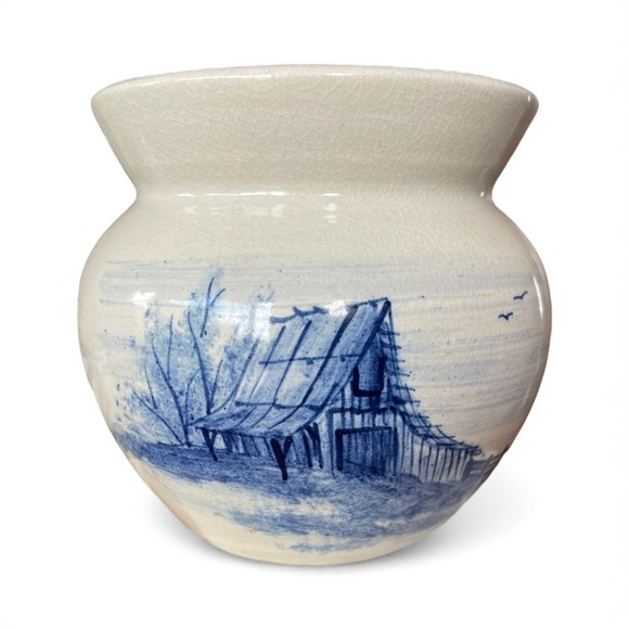 Charming Blue and White Ceramic Vase - Picture 5 of 6